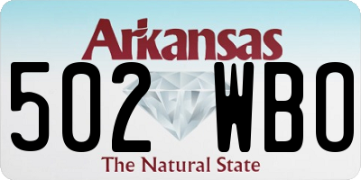 AR license plate 502WBO