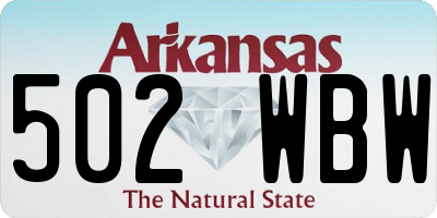 AR license plate 502WBW