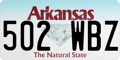 AR license plate 502WBZ