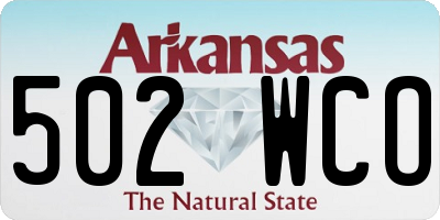 AR license plate 502WCO
