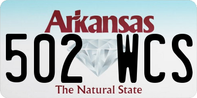 AR license plate 502WCS