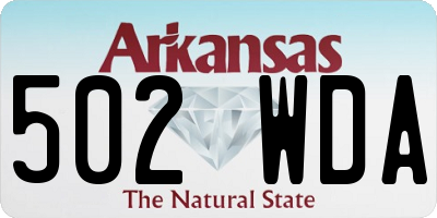 AR license plate 502WDA