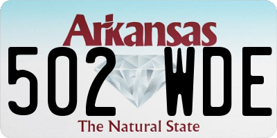 AR license plate 502WDE