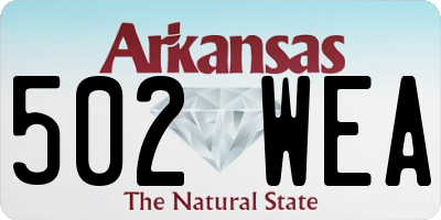 AR license plate 502WEA