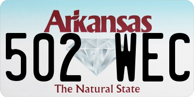 AR license plate 502WEC