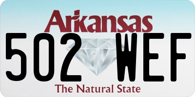 AR license plate 502WEF