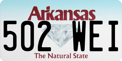 AR license plate 502WEI