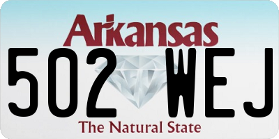 AR license plate 502WEJ