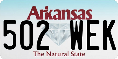 AR license plate 502WEK