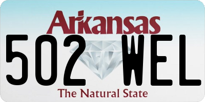 AR license plate 502WEL