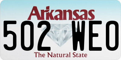 AR license plate 502WEO