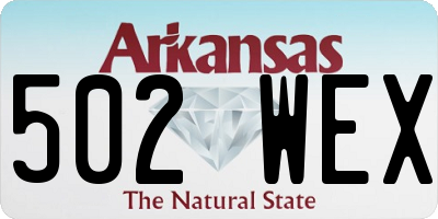 AR license plate 502WEX