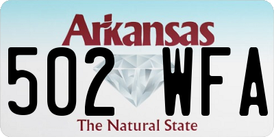 AR license plate 502WFA