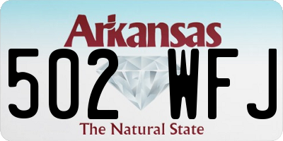 AR license plate 502WFJ