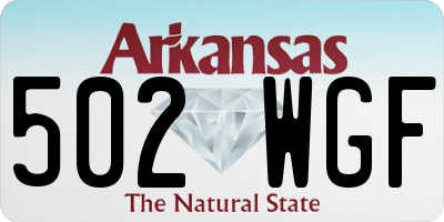 AR license plate 502WGF