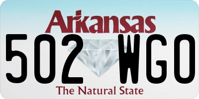 AR license plate 502WGO