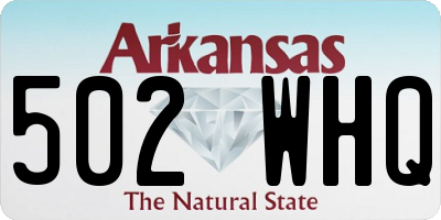AR license plate 502WHQ