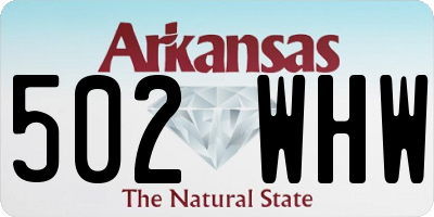 AR license plate 502WHW