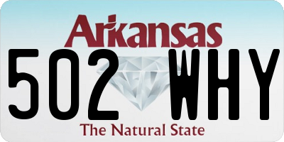 AR license plate 502WHY