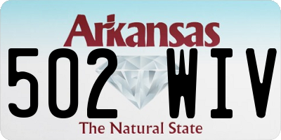 AR license plate 502WIV