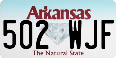 AR license plate 502WJF