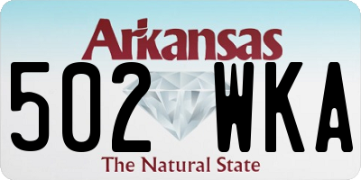 AR license plate 502WKA