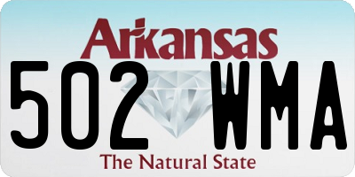 AR license plate 502WMA