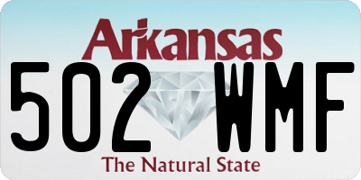 AR license plate 502WMF