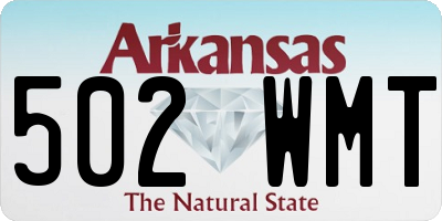 AR license plate 502WMT