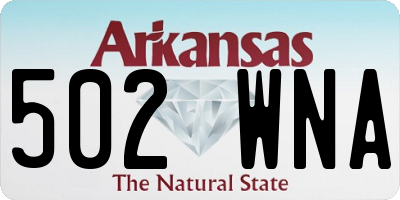 AR license plate 502WNA