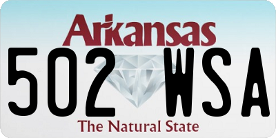 AR license plate 502WSA