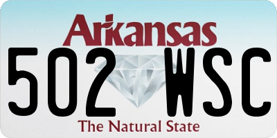 AR license plate 502WSC
