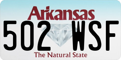 AR license plate 502WSF