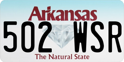 AR license plate 502WSR