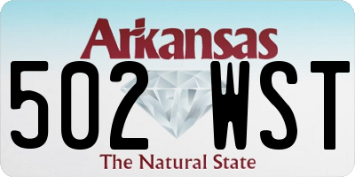 AR license plate 502WST