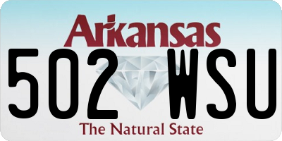 AR license plate 502WSU