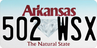 AR license plate 502WSX