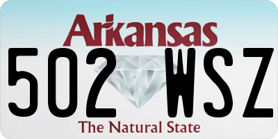 AR license plate 502WSZ