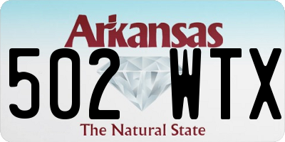 AR license plate 502WTX