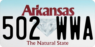 AR license plate 502WWA