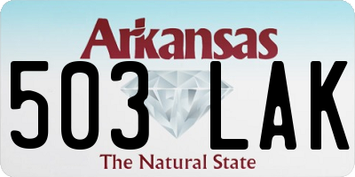AR license plate 503LAK