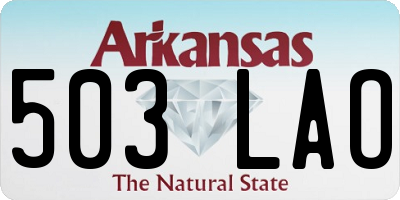 AR license plate 503LAO