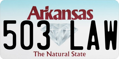 AR license plate 503LAW