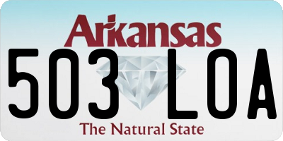 AR license plate 503LOA
