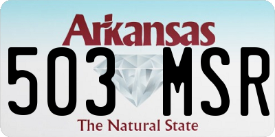 AR license plate 503MSR