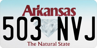 AR license plate 503NVJ