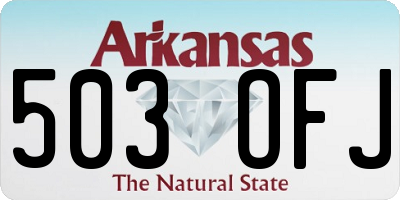 AR license plate 503OFJ