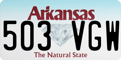 AR license plate 503VGW