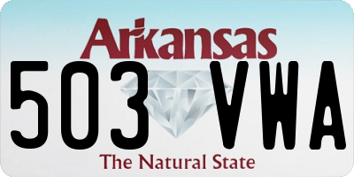 AR license plate 503VWA