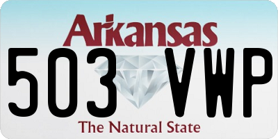 AR license plate 503VWP